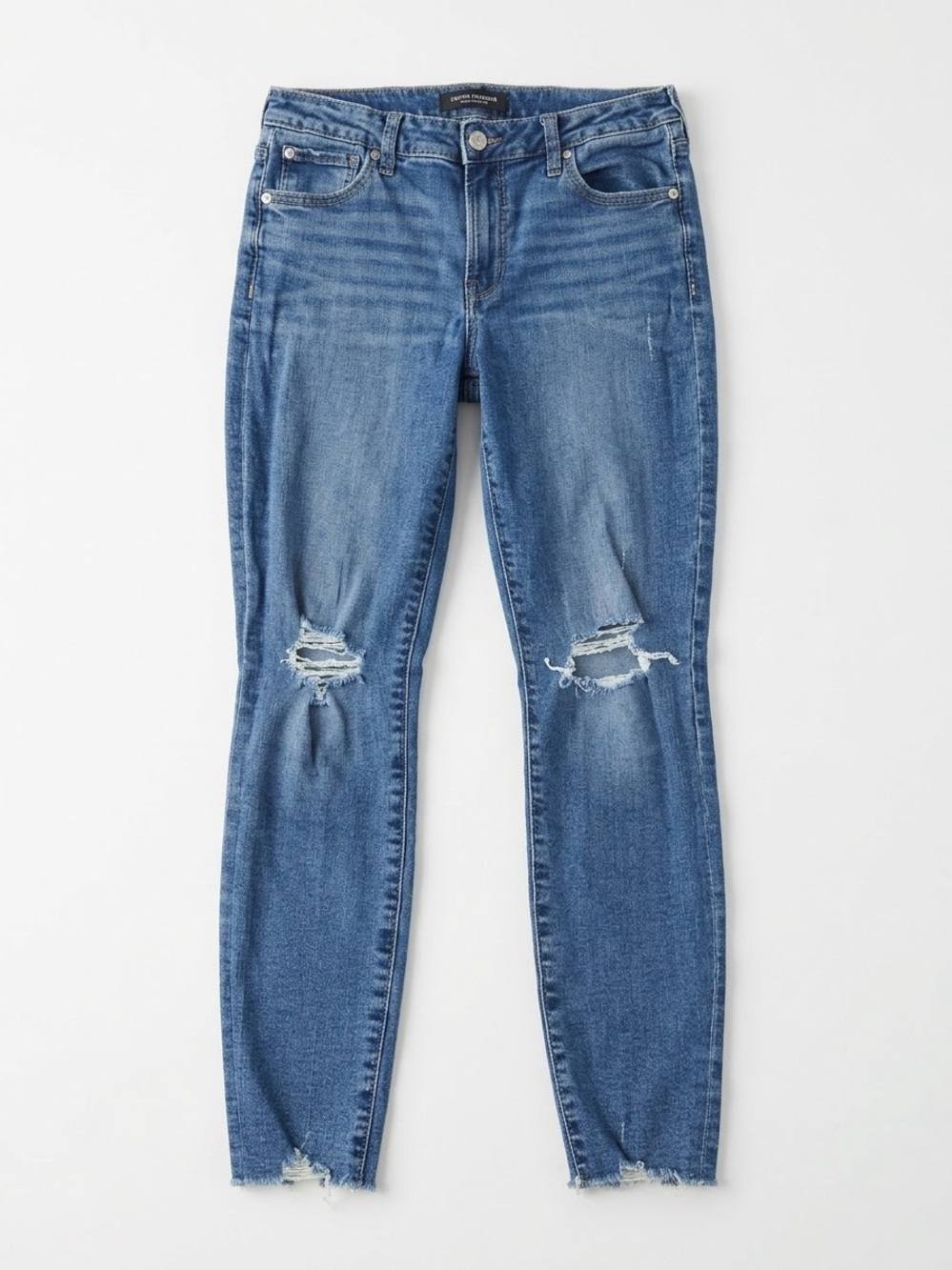 GAP Denim Universal Legging Jeans Distressed Ankle Size 12/31 | Raw Hem